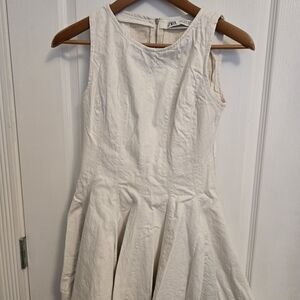 Zara Off-White Textured Dress